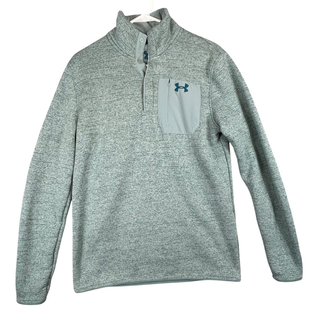 Under‎ Armour Men's Speckled Fleece Quarter Zip Pullover Sweater Seafoam  Size S